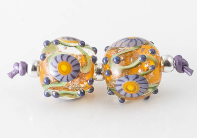 Lampwork Murrini Flower Beads