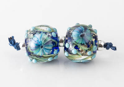 Lampwork Murrini Flower Beads