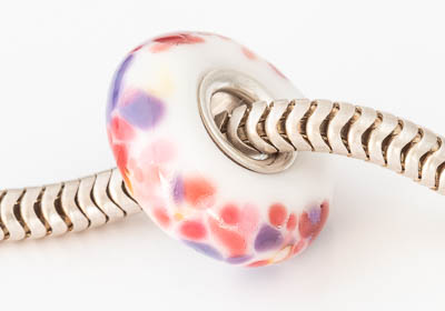 Silver Cored Fritty Lampwork Charm Bead