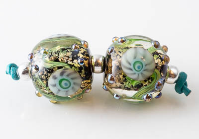 Lampwork Murrini Flower Beads