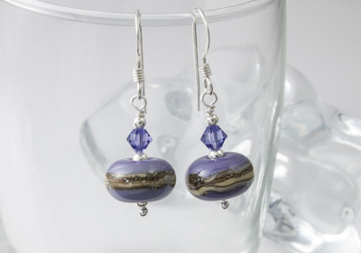 Purple Lampwork Earrings