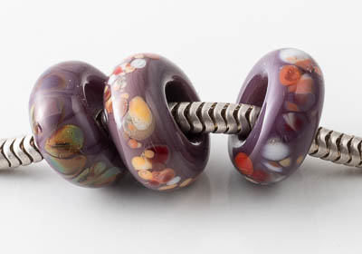 Pink Lampwork Charm Beads