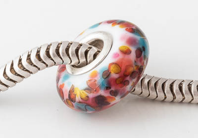 Silver Cored Lampwork Charm Bead