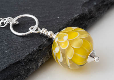 Dahlia Lampwork Pendant