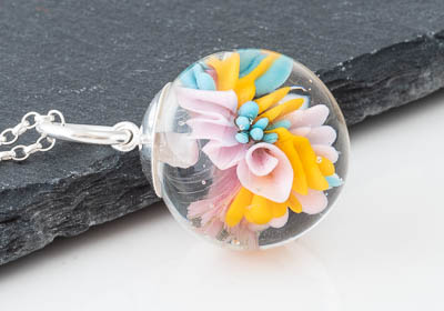 Implosion Lampwork Pendant Necklace