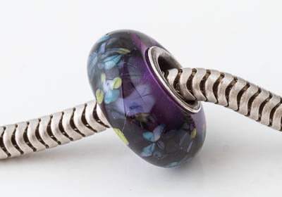 Silver Cored Fritty Lampwork Charm Bead