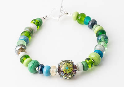 Green Lampwork Bracelet