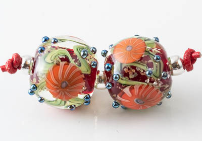 Lampwork Murrini Flower Beads