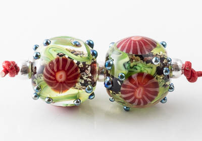 Lampwork Murrini Flower Beads