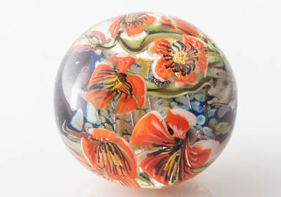 Poppy Murrini Lampwork Bead