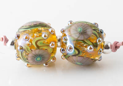 Lampwork Murrini Flower Beads