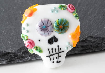 Lampwork Sugar Skull Bead