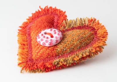 Harris Tweed Heart Brooch