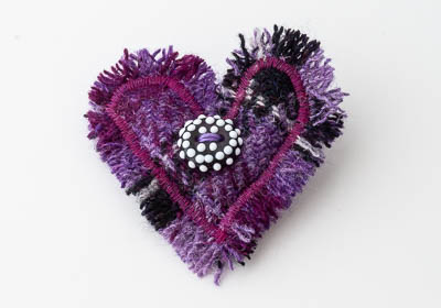 Harris Tweed Heart Brooch