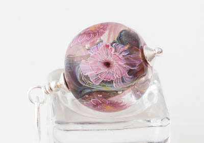 Flower Lampwork Pendant Necklace