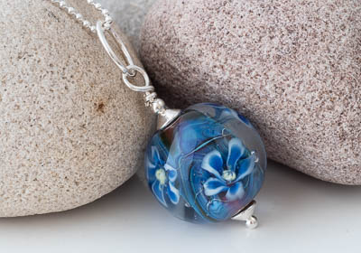 Flower Lampwork Pendant Necklace