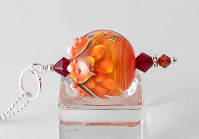 Dahlia Lampwork Pendant Necklace