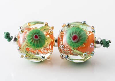 Lampwork Murrini Flower Beads