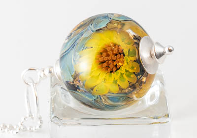 Sunflower Lampwork Pendant Necklace