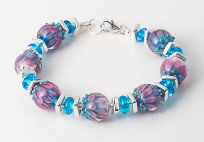 Lampwork and Silver Bracelet