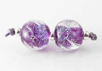 Dichroic Swirly Lampwork Beads