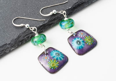 Ceramic and Lampwork Earrings