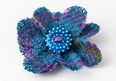 Harris Tweed Flower Brooch