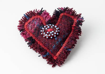 Harris Tweed Heart Brooch