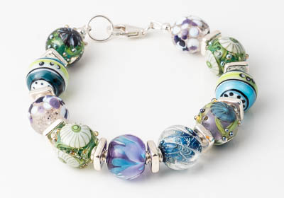 Lampwork and Silver Bracelet