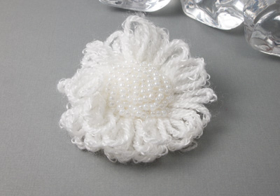 White Flower Brooch