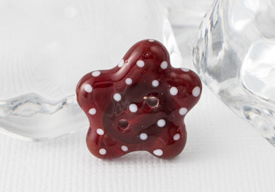 Red Lampwork Button