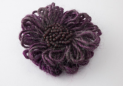 Dusky Purple Flower Brooch