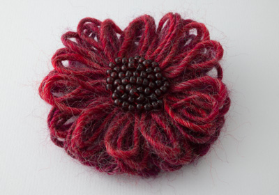 Pinky Red Flower Brooch