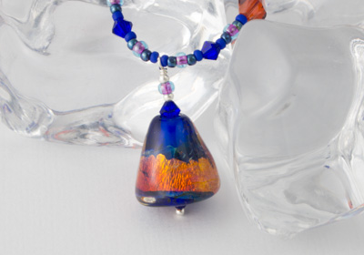 "Cobalt Blues" Lampwork Necklace