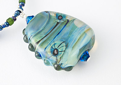 Turquoise Blue Lampwork Necklace