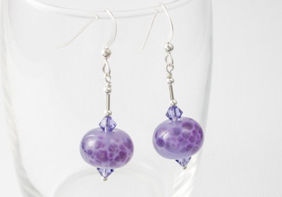 Purple Rose Earrings