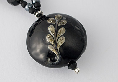 Black Lampwork Necklace  "Grace"