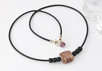Purple Lampwork Bead Necklace