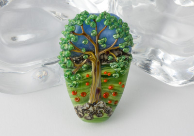 Scenery Tree Lampwork Bead