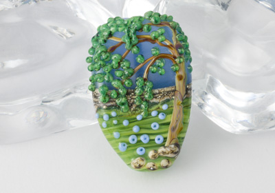 Weeping Willow Tree Lampwork Bead