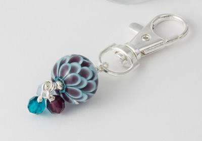 Turquoise Dahlia Handbag Charm