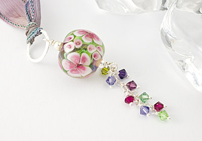 "Garden Rose" Lampwork Necklace