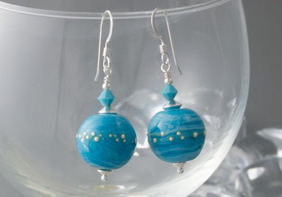 Turquoise Lampwork Earrings