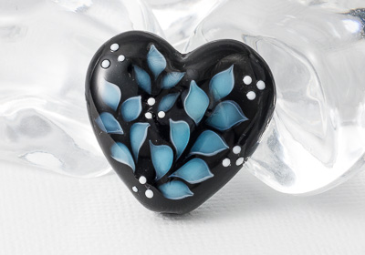 Turquoise Leafy Heart Bead
