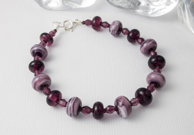 Purple Berry Lampwork Bracelet