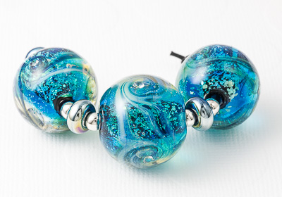 Large Swirly Lampwork Beads