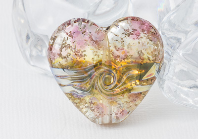 Glittery Heart Lampwork Bead