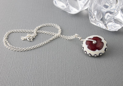 Lampwork Wheel Pendant Necklace