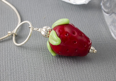 "Strawberry Delight" Lampwork Necklace