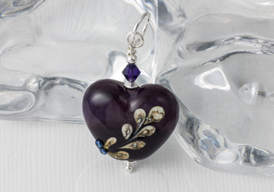 Purple Heart Lampwork Pendant